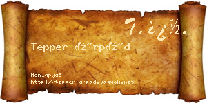 Tepper Árpád névjegykártya